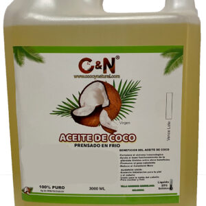 Aceite de Coco Neutro o Transparente 1 Galon (3 litros)